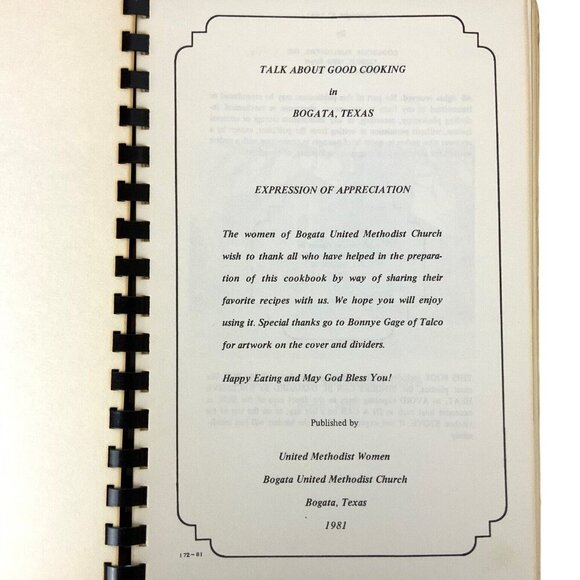 Talk About Good Cooking Bogata Texas 2nd Ed 1981 Spiral-Bound Church Cookbook - Picture 4 of 15